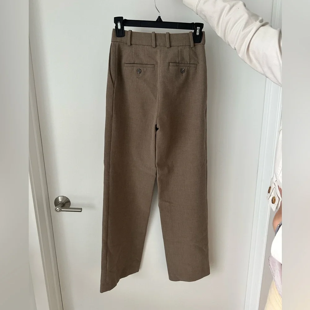 Babaton Straight-Leg Pants in Brown Taupe - Picture 2 of 3
